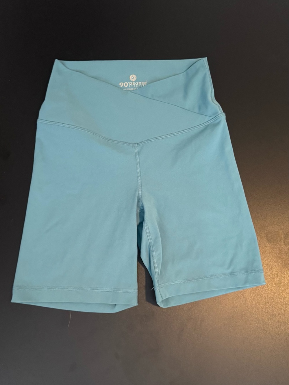 90 Degree by Reflex High-Waist Bike Shorts in Light Teal